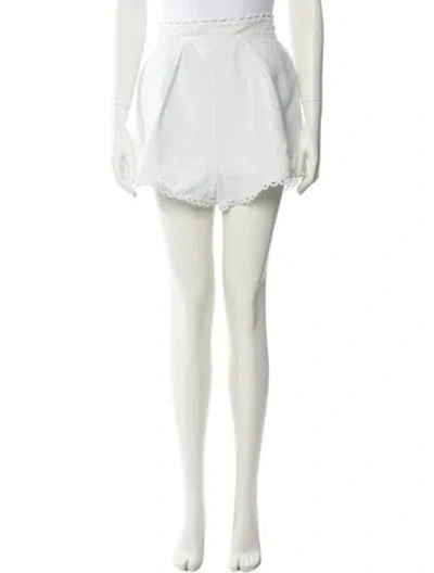 Pre-owned Zimmermann Linen Mini Shorts In White