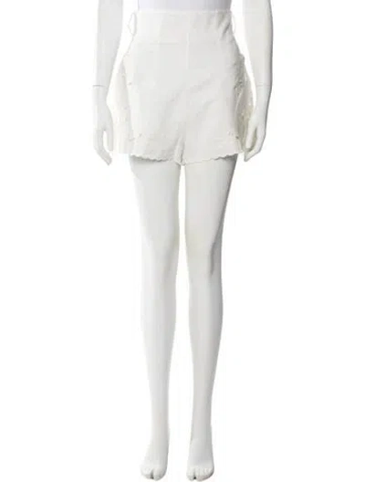 Pre-owned Zimmermann Linen Mini Shorts In White