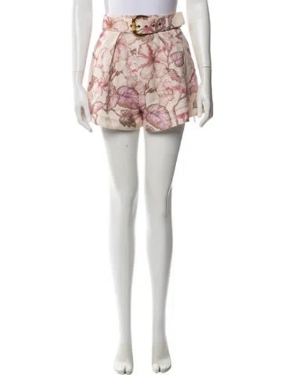 Pre-owned Zimmermann Linen Mini Shorts In White