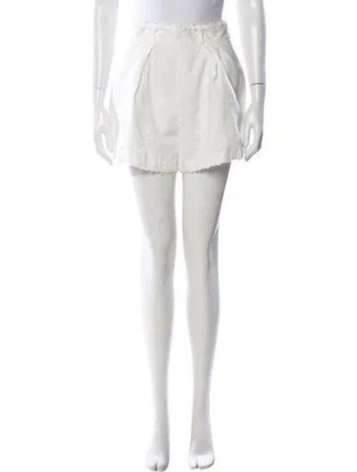 Pre-owned Zimmermann Linen Mini Shorts In White