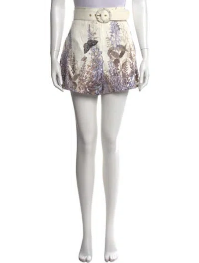 Pre-owned Zimmermann Linen Mini Shorts In White