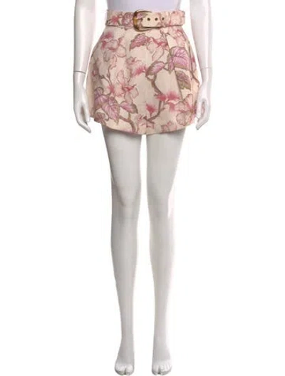 Pre-owned Zimmermann Linen Mini Shorts In White