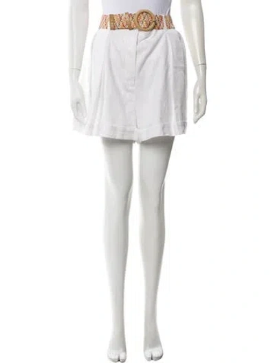 Pre-owned Zimmermann Linen Mini Shorts In White