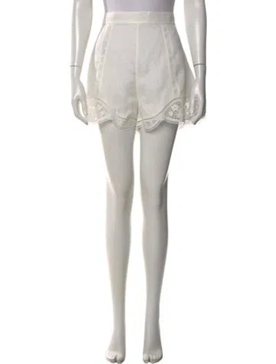 Pre-owned Zimmermann Linen Mini Shorts In White