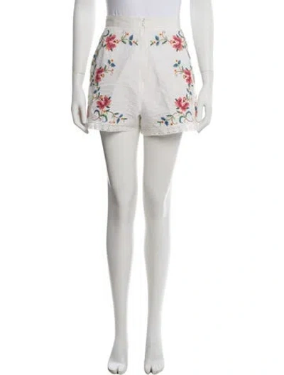 Pre-owned Zimmermann Linen Mini Shorts In White