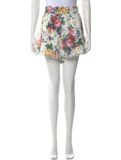 Pre-owned Zimmermann Linen Mini Shorts In White