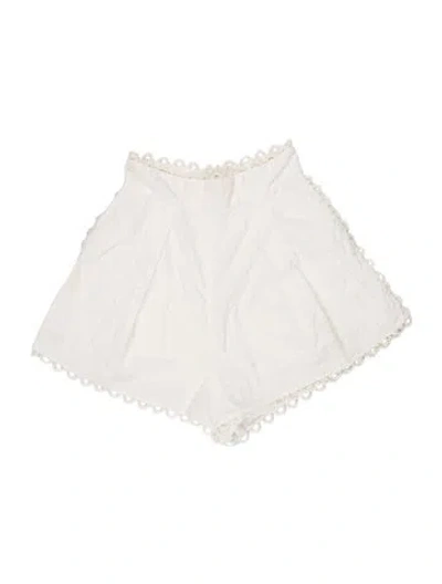 Pre-owned Zimmermann Linen Mini Shorts In White
