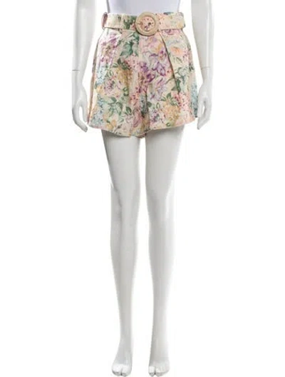Pre-owned Zimmermann Linen Mini Shorts In White