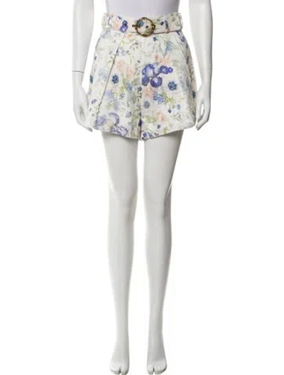 Pre-owned Zimmermann Linen Mini Shorts In White