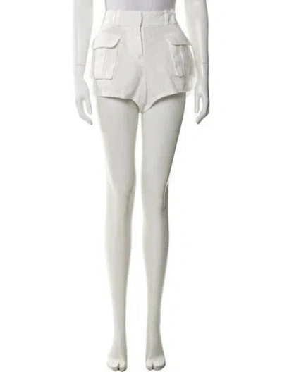 Pre-owned Zimmermann Linen Mini Shorts In White