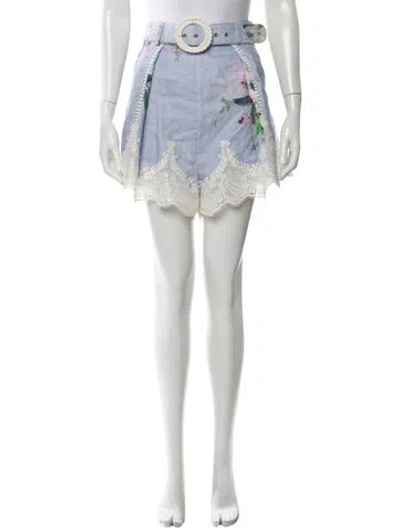 Pre-owned Zimmermann Linen Mini Shorts In White