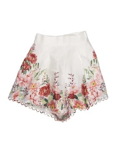 Pre-owned Zimmermann Linen Mini Shorts In White
