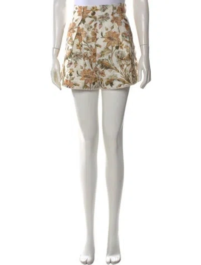 Pre-owned Zimmermann Linen Mini Shorts In White