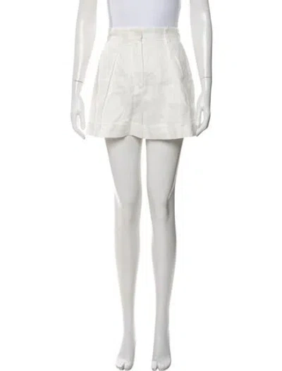 Pre-owned Zimmermann Linen Mini Shorts In White