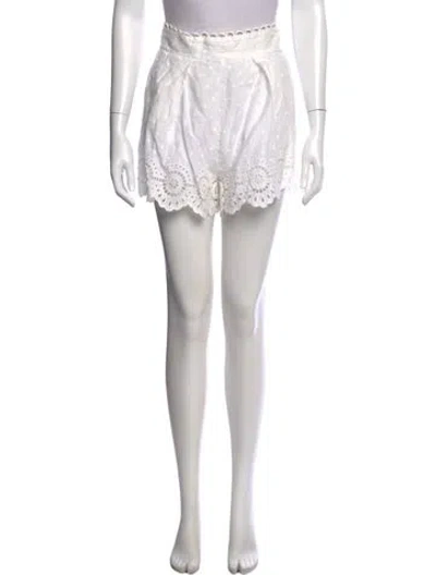 Pre-owned Zimmermann Linen Mini Shorts In White