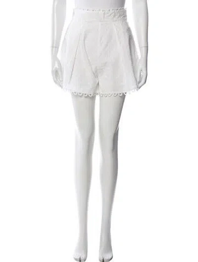 Pre-owned Zimmermann Linen Mini Shorts In White