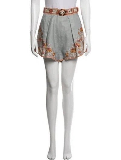 Pre-owned Zimmermann Linen Mini Shorts In White