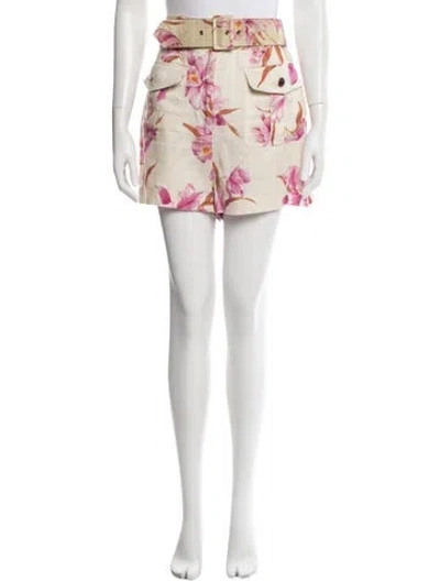 Pre-owned Zimmermann Linen Mini Shorts In White