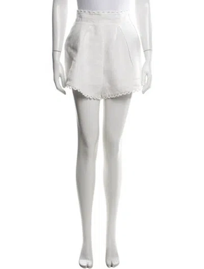 Pre-owned Zimmermann Linen Mini Shorts In White