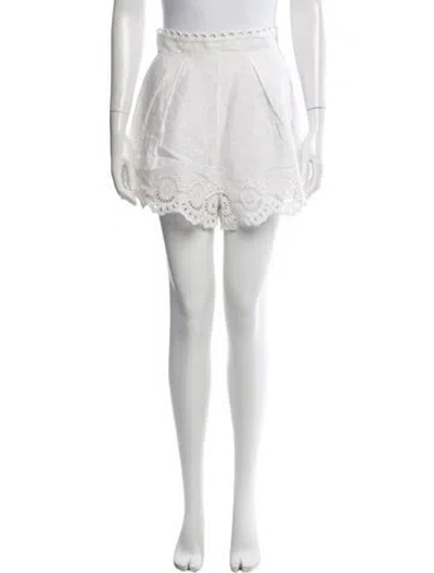 Pre-owned Zimmermann Linen Mini Shorts In White