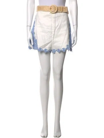 Pre-owned Zimmermann Linen Mini Shorts In White