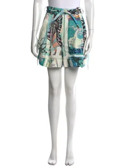 Pre-owned Zimmermann Linen Mini Shorts In White
