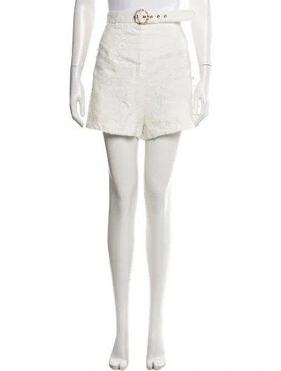 Pre-owned Zimmermann Linen Mini Shorts In White