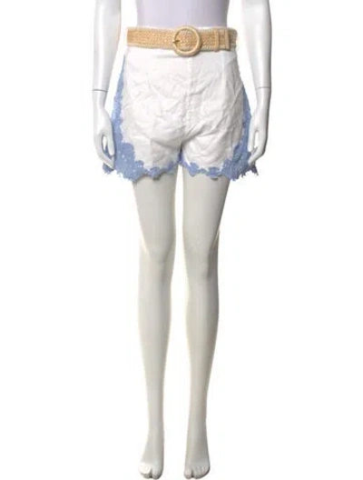 Pre-owned Zimmermann Linen Mini Shorts In White