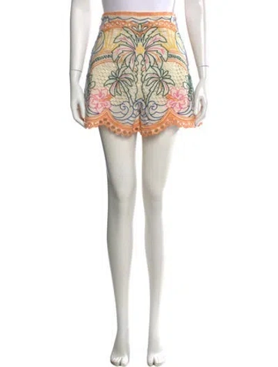 Pre-owned Zimmermann Linen Mini Shorts In White