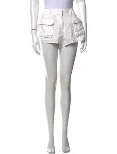Pre-owned Zimmermann Linen Mini Shorts In White