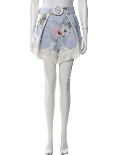 Pre-owned Zimmermann Linen Mini Shorts In White