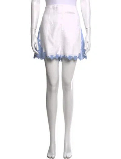 Pre-owned Zimmermann Linen Mini Shorts In White