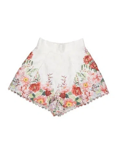 Pre-owned Zimmermann Linen Mini Shorts In White