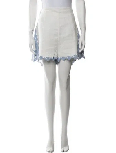 Pre-owned Zimmermann Linen Mini Shorts In White