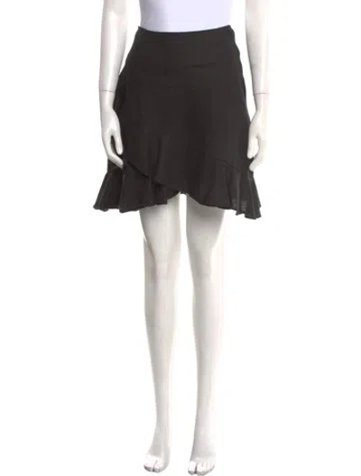Pre-owned Zimmermann Linen Mini Skirt In Black