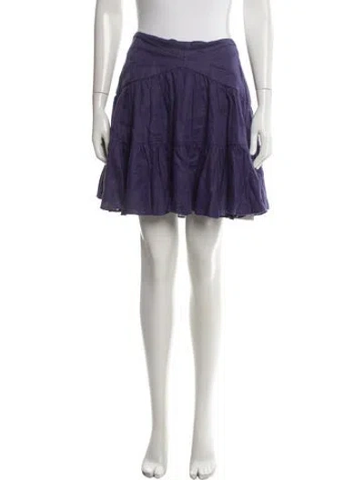 Pre-owned Zimmermann Linen Mini Skirt In Blue