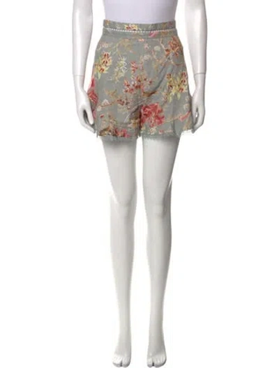 Pre-owned Zimmermann Linen Mini Skirt In Gray