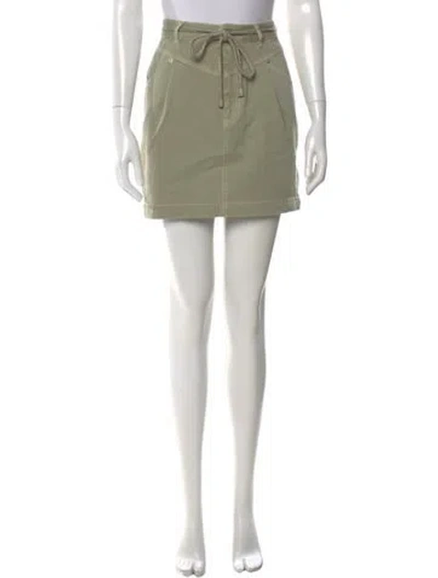 Pre-owned Zimmermann Linen Mini Skirt In Green