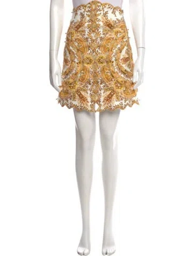 Pre-owned Zimmermann Linen Mini Skirt In Multi