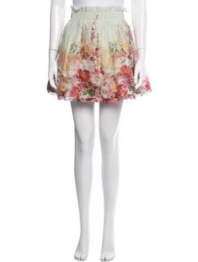 Pre-owned Zimmermann Linen Mini Skirt In Multicolor