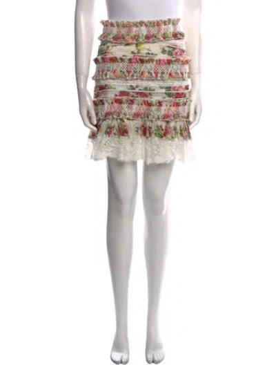 Pre-owned Zimmermann Linen Mini Skirt In Neutral