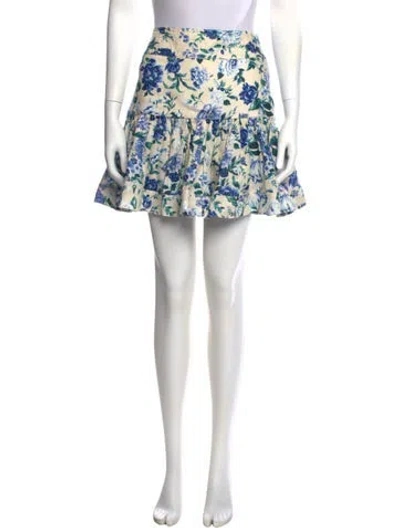 Pre-owned Zimmermann Linen Mini Skirt In Neutral