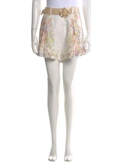 Pre-owned Zimmermann Linen Mini Skirt In Neutral