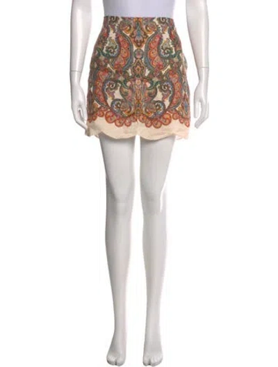 Pre-owned Zimmermann Linen Mini Skirt In Neutral