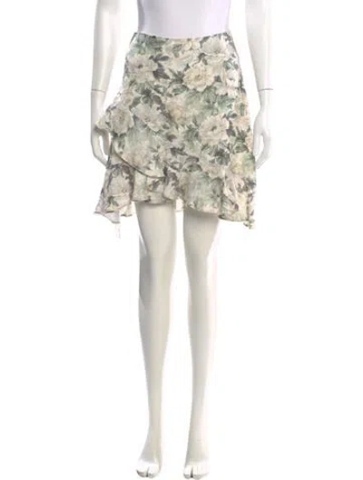 Pre-owned Zimmermann Linen Mini Skirt In Neutral