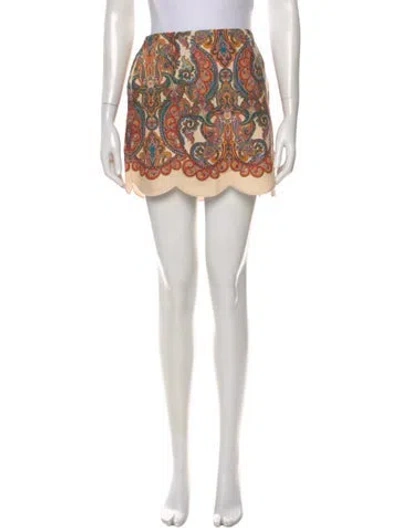 Pre-owned Zimmermann Linen Mini Skirt In Neutral