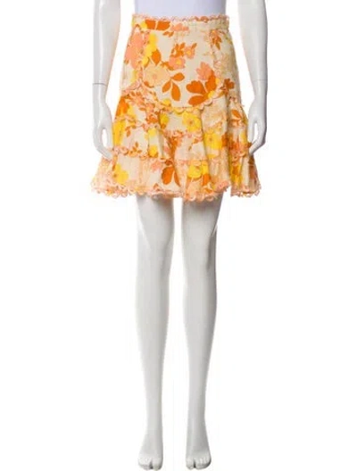 Pre-owned Zimmermann Linen Mini Skirt In Neutral