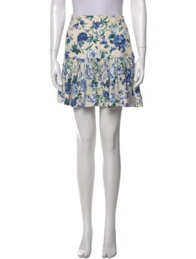 Pre-owned Zimmermann Linen Mini Skirt In Neutral