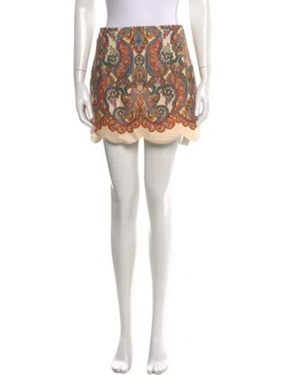 Pre-owned Zimmermann Linen Mini Skirt In Neutral