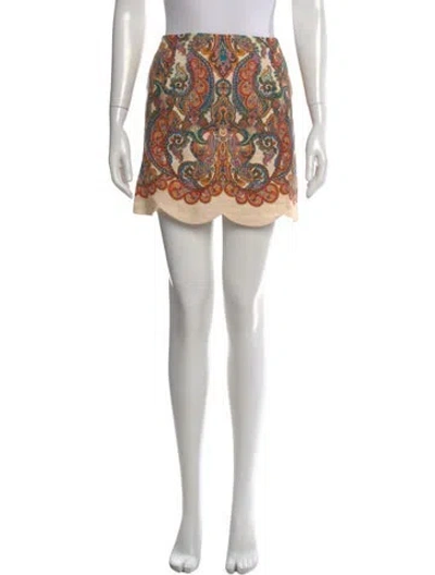 Pre-owned Zimmermann Linen Mini Skirt In Neutral